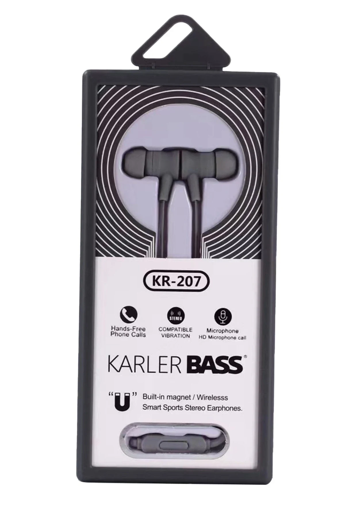 Karler Bass KR-207 Mıknatıslı Kablolu Kulaklık - Gri