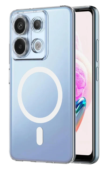 uryport Xiaomi Redmi Note 13 Pro 4G Combo Sert Şeffaf Magsafe Kapak - Şeffaf