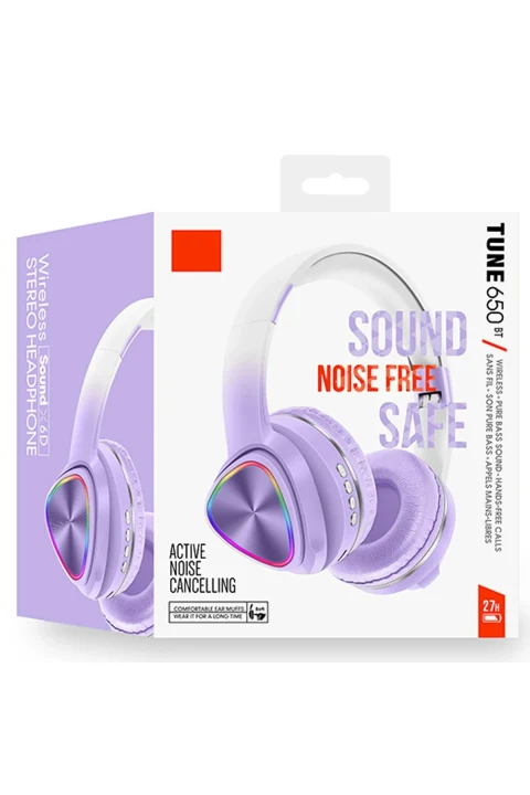 Karler Bass Tune 650 BT RGB Kablosuz Kafaüstü Kulaklık - Lila