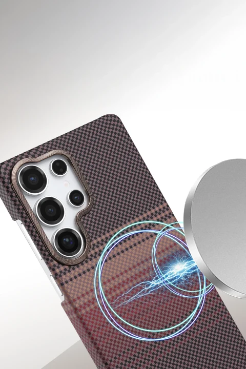 uryport Samsung Galaxy S23 Ultra Vega Magsafe Kapak - Çöl Titanyum