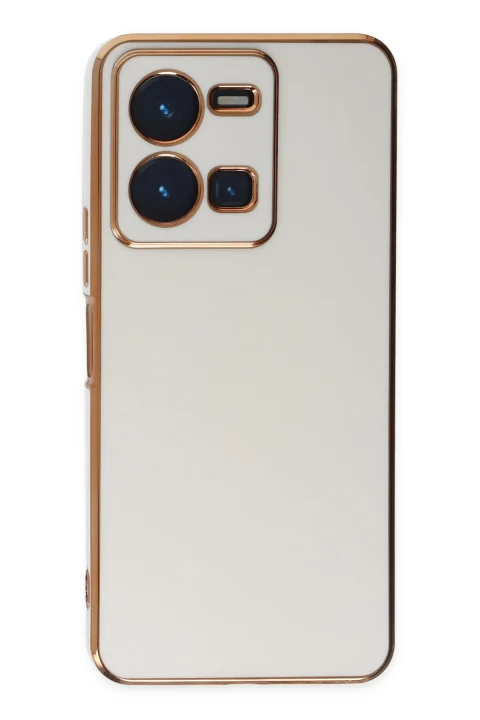 uryport Vivo Y35 Kılıf Volet Silikon - Beyaz