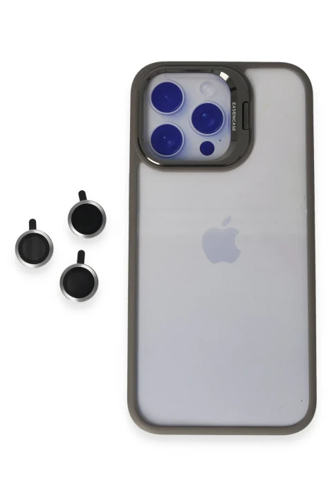 Joko Apple iPhone 15 Pro Kılıf Roblox Lens Standlı Kapak - Titan Gri