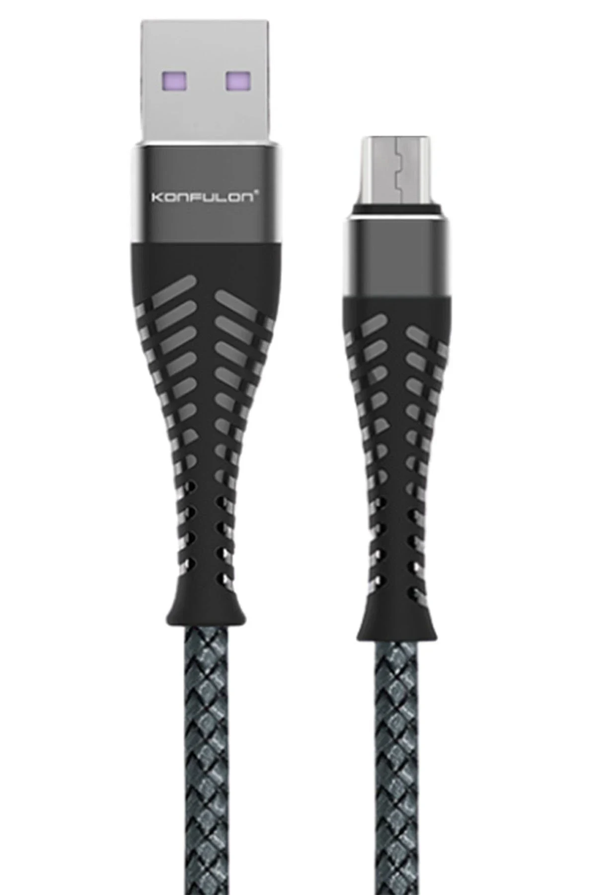 Konfulon S61 Micro USB Kablo 1.2M 2.1A - Gri
