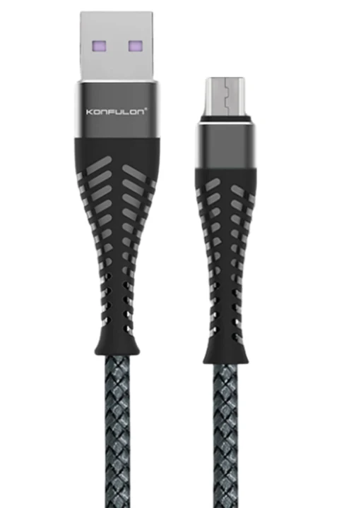Konfulon S61 Micro USB Kablo 1.2M 2.1A - Gri