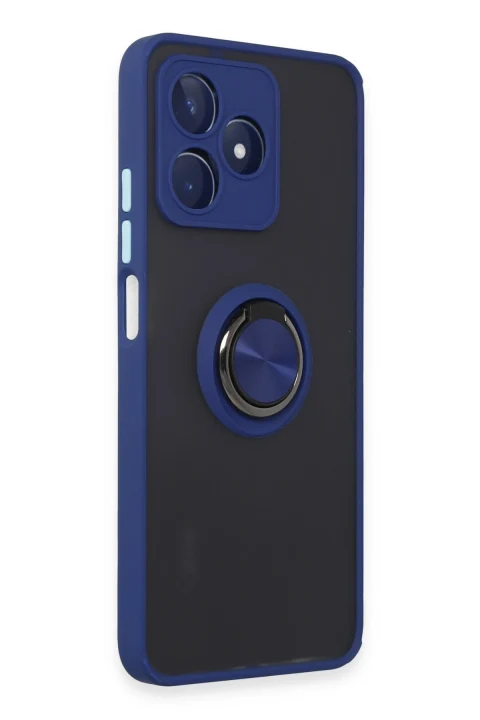uryport Realme C53 Kılıf Montreal Yüzüklü Silikon Kapak - Lacivert