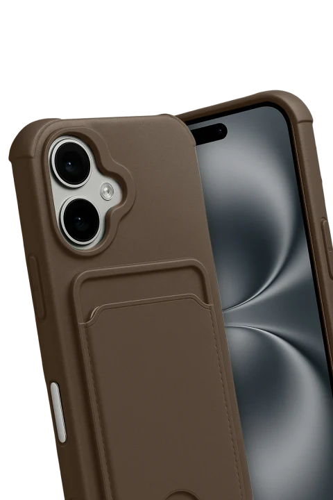 uryport Apple iPhone 17 Kelvin Kartvizitli Silikon - Kahverengi