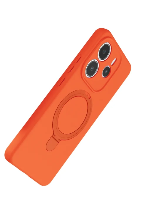 uryport Xiaomi Redmi Note 14 4G Regal Magsafe Standlı Kapak - Turuncu