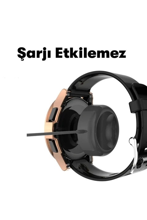 uryport Watch 4 46mm Wall Camlı Kasa Ekran Koruyucu - Gümüş