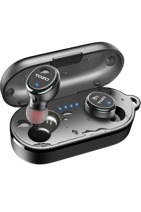 Tozo T10S Çağrı Gürültü Engelleyici Özellikli Ultra Hafif IPX8 Su Geçirmez Bluetooth 5.2 Kablosuz Airpods Kulaklık - Siyah