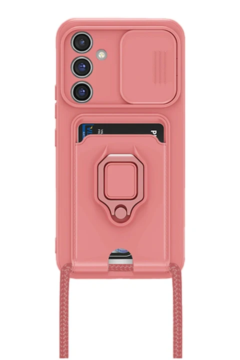 uryport Samsung Galaxy A26 Kılıf Zuma Kartvizitli Yüzüklü Silikon - Pembe