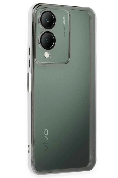 uryport Vivo Y17S Kılıf Razer Lensli Silikon - Gümüş