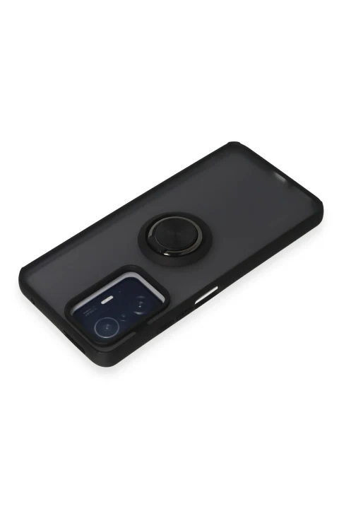 uryport Xiaomi Mi 11T Pro Kılıf Montreal Yüzüklü Silikon Kapak - Siyah