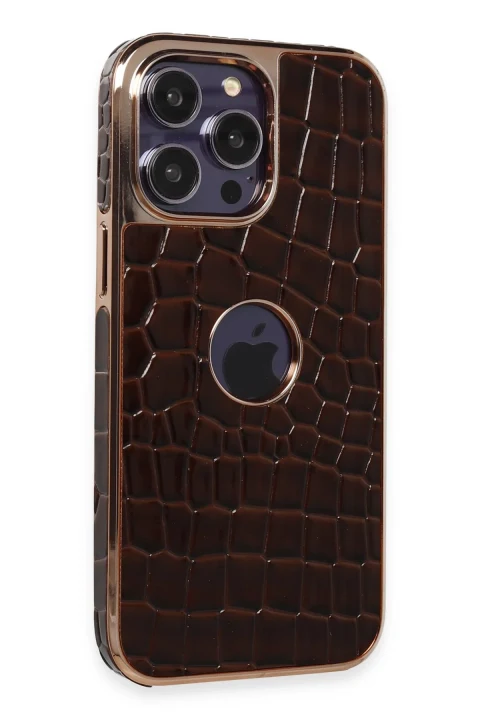 uryport Apple iPhone 14 Pro Kılıf Snake Kapak - Kahverengi