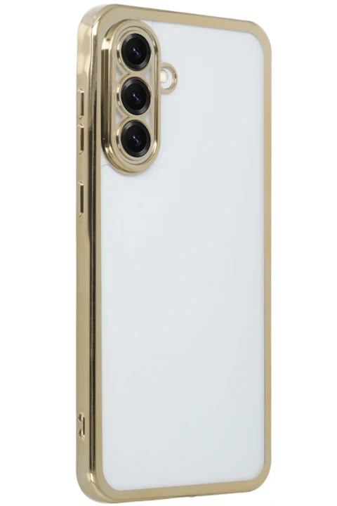 uryport Samsung Galaxy A56 Kılıf Razer Lensli Silikon - Gold