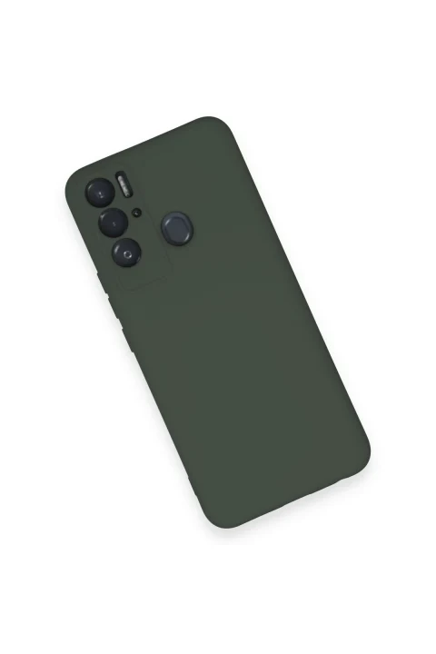uryport Tecno Pova Neo Kılıf Nano içi Kadife Silikon - Koyu Yeşil