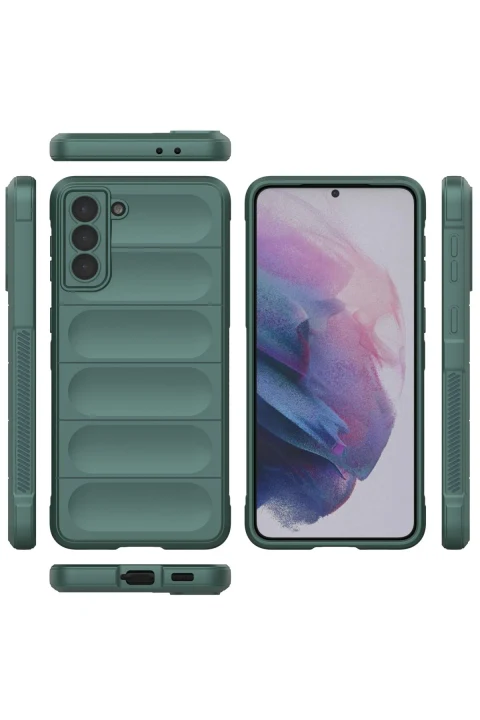 uryport Samsung Galaxy S21 Plus Kılıf Optimum Silikon - Koyu Yeşil