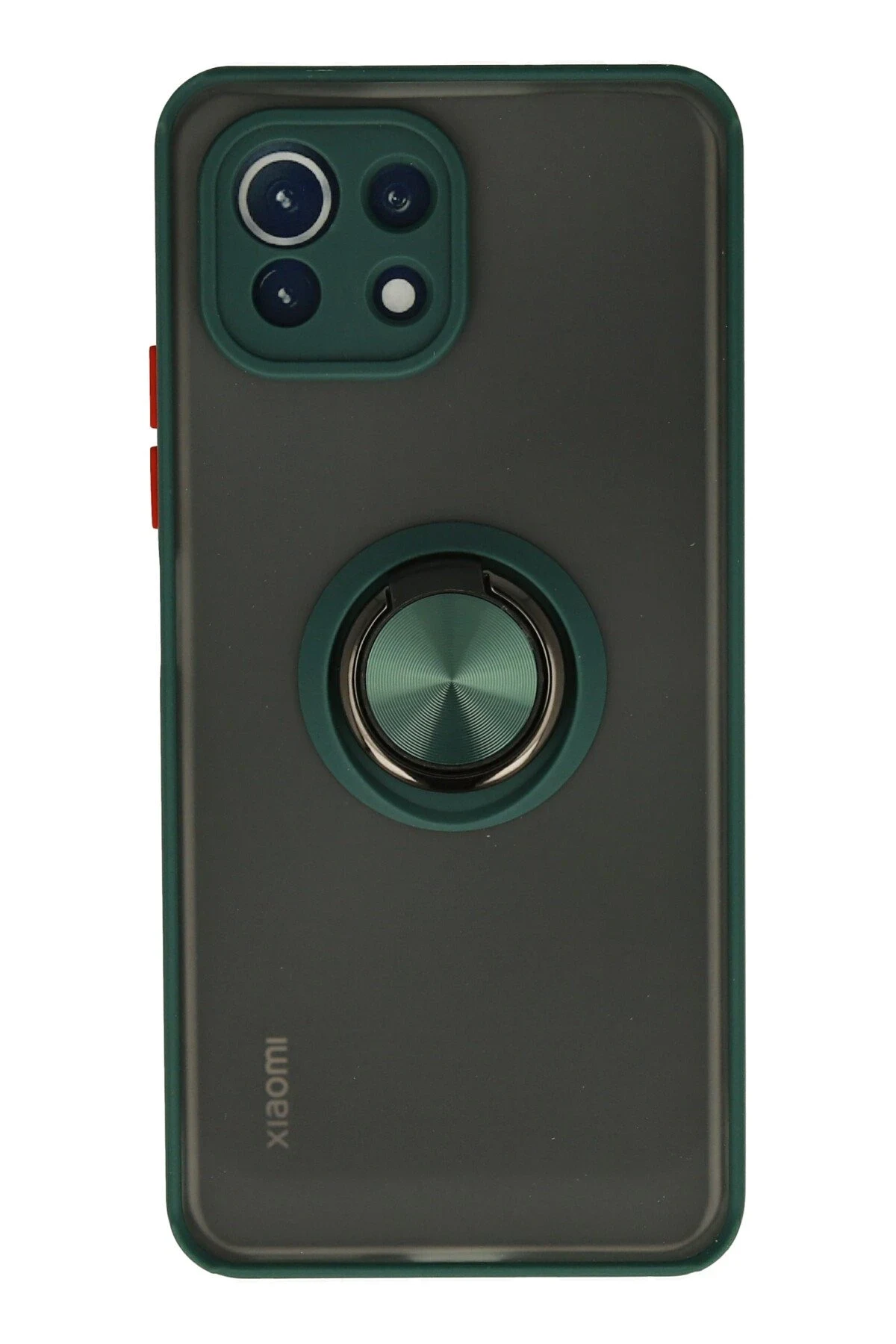 uryport Xiaomi Mİ 11 Lite Kılıf Montreal Yüzüklü Silikon Kapak - Yeşil
