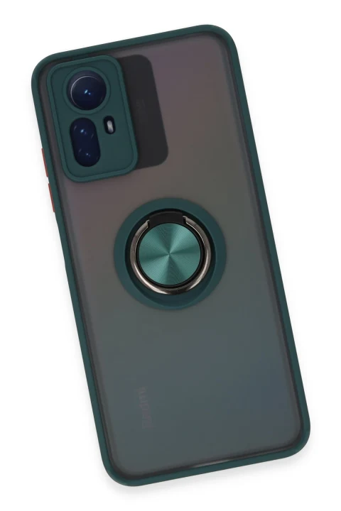 uryport Xiaomi Redmi Note 12S Kılıf Montreal Yüzüklü Silikon Kapak - Yeşil