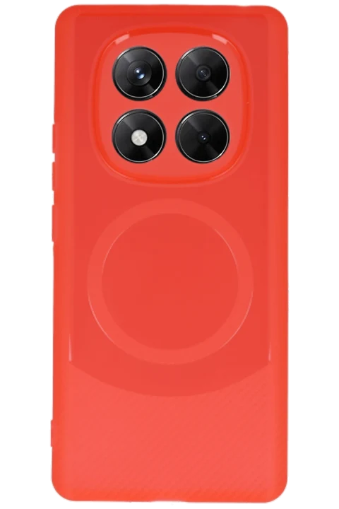 uryport Xiaomi Redmi Note 14 Pro 5G Kılıf Maya Karbon Kapak - Kırmızı