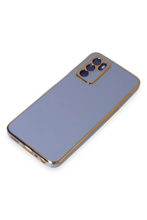 uryport Oppo A16 Kılıf Volet Silikon - Mavi