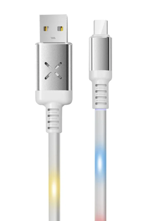 Konfulon DC11 Ses Duyarlı Işıklı Type-C Kablo 1M 2A - Beyaz