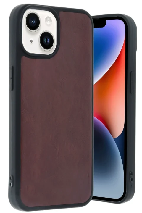 uryport Apple iPhone 15 Kılıf Aras Deri Kapak - Bordo