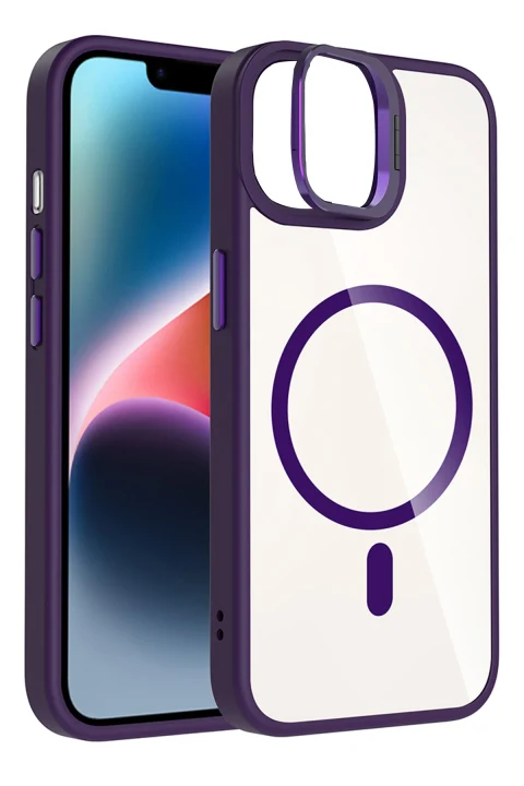 Joko Apple iPhone 11 Remim Lensli Magsafe Standlı Kapak - Derin Mor