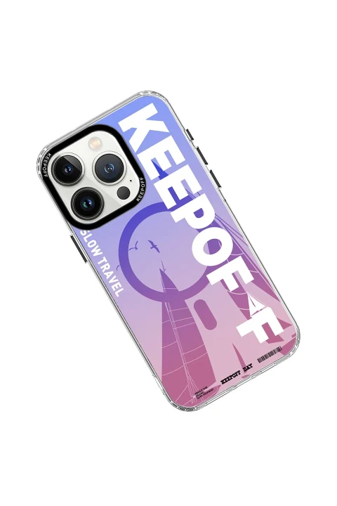 Keep Off Apple iPhone 15 Pro Summer Travel Magsafe Kapak - Quiet Wandering