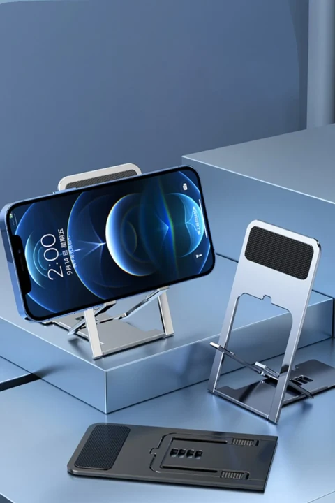 Konfulon CM25 Ayarlanabilir Katlanabilir Masaüstü Telefon Tutucu - Gümüş