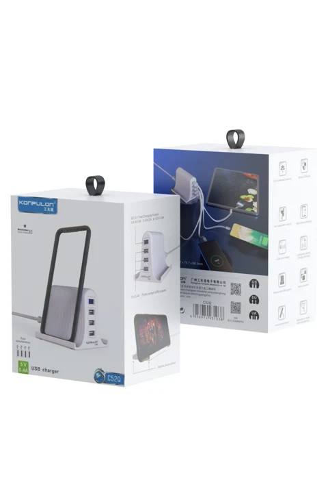 Konfulon C52Q 4 USB 3.0 Quick Standlı Seyahat Şarj Cihazı