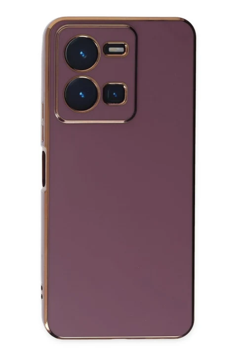 uryport Vivo Y35 Kılıf Volet Silikon - Mor