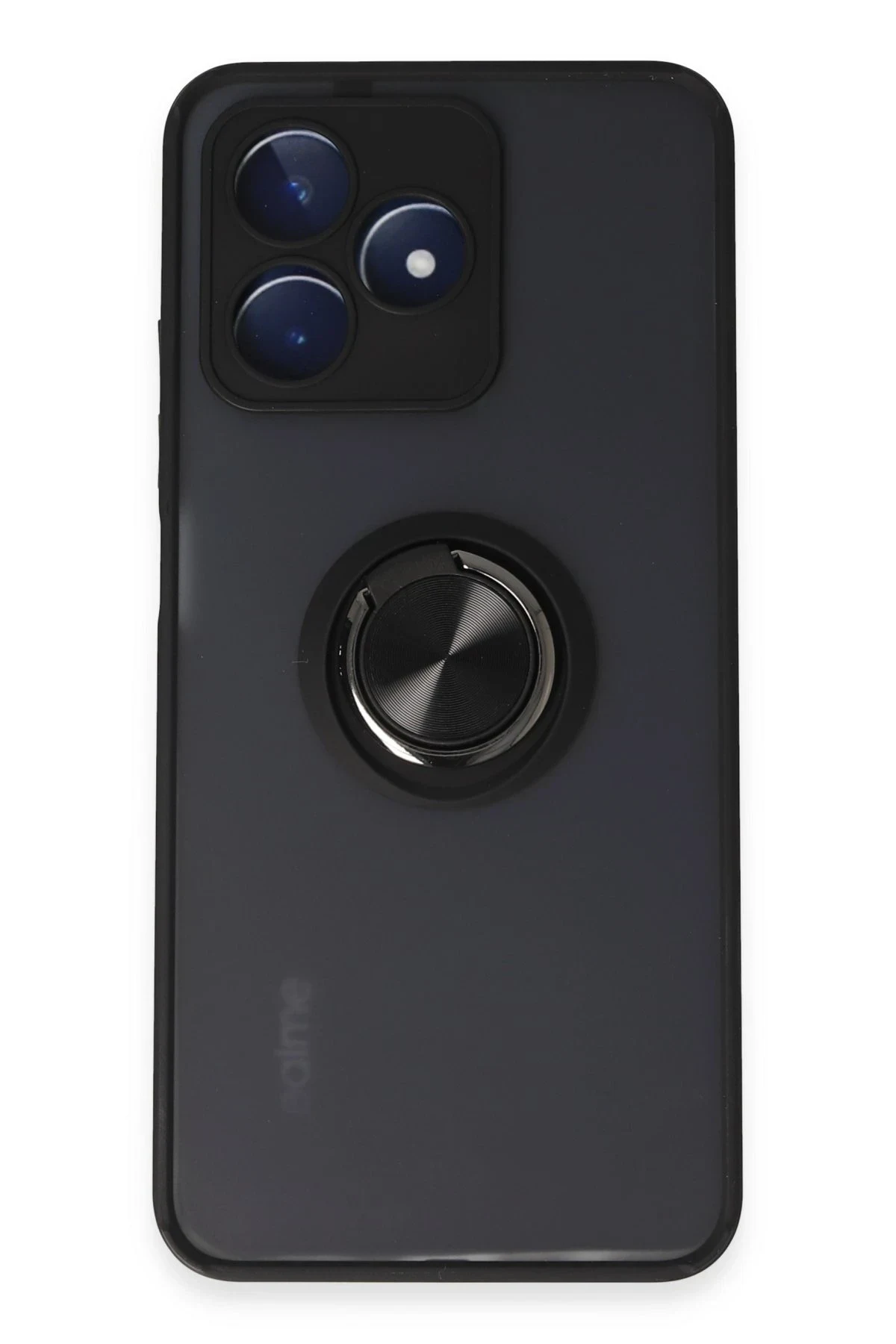 uryport Realme C53 Kılıf Montreal Yüzüklü Silikon Kapak - Siyah