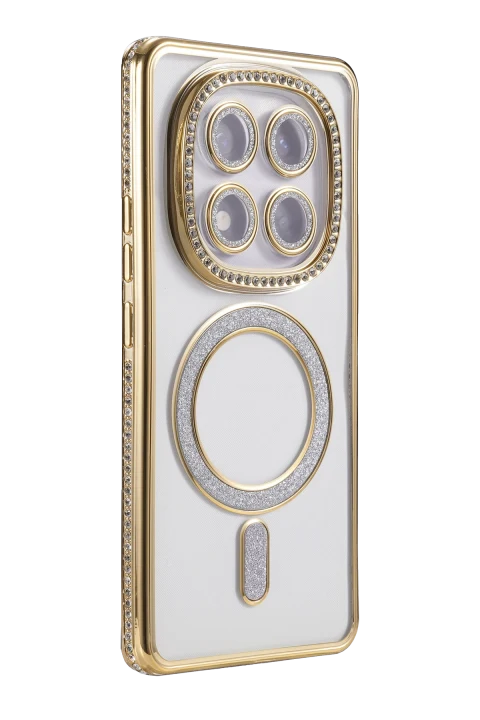 uryport Xiaomi Redmi Note 14 Pro 4G Joke Simli Magneticsafe Kılıf - Gold