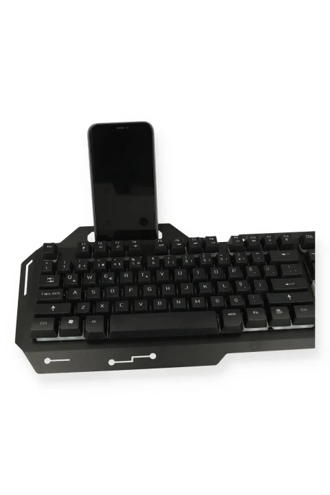 Konfulon V1 RGB Işıklı Metal Yüzey Türkçe Q Kablolu Gaming Klavye