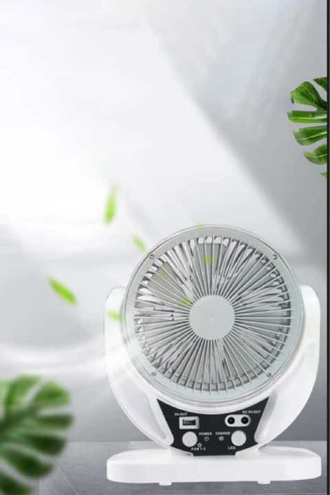 Konfulon FS21 Led Işıklı Masaüstü Soğutma Fanı - Beyaz