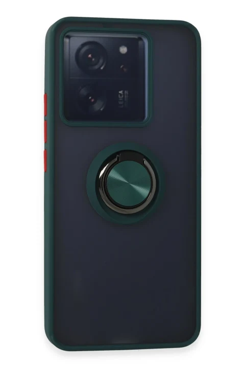 uryport Xiaomi Mi 13T Kılıf Montreal Yüzüklü Silikon Kapak - Yeşil