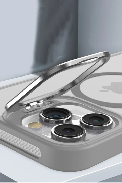 Joko Apple iPhone 15 Kılıf Flet Lens Magsafe Kapak - Gri