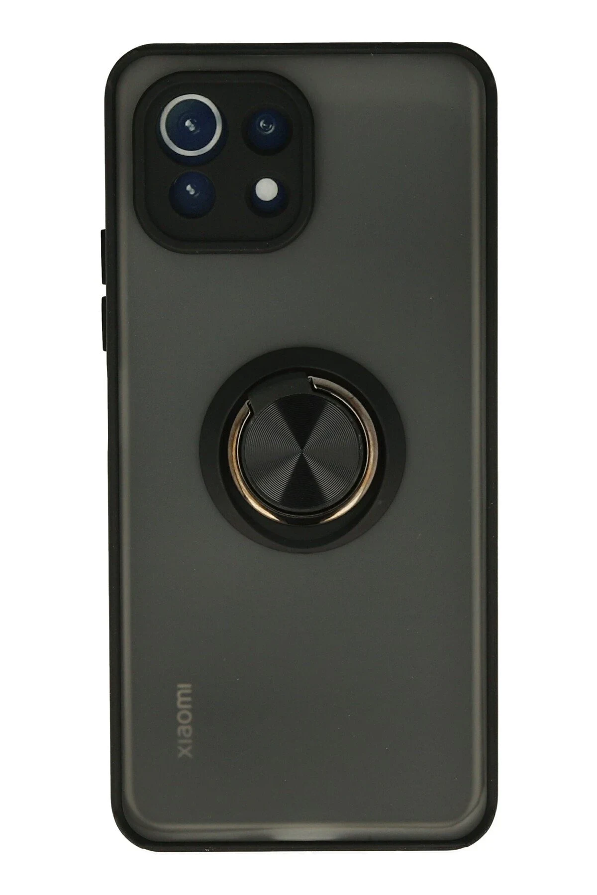 uryport Xiaomi Mİ 11 Lite Kılıf Montreal Yüzüklü Silikon Kapak - Siyah