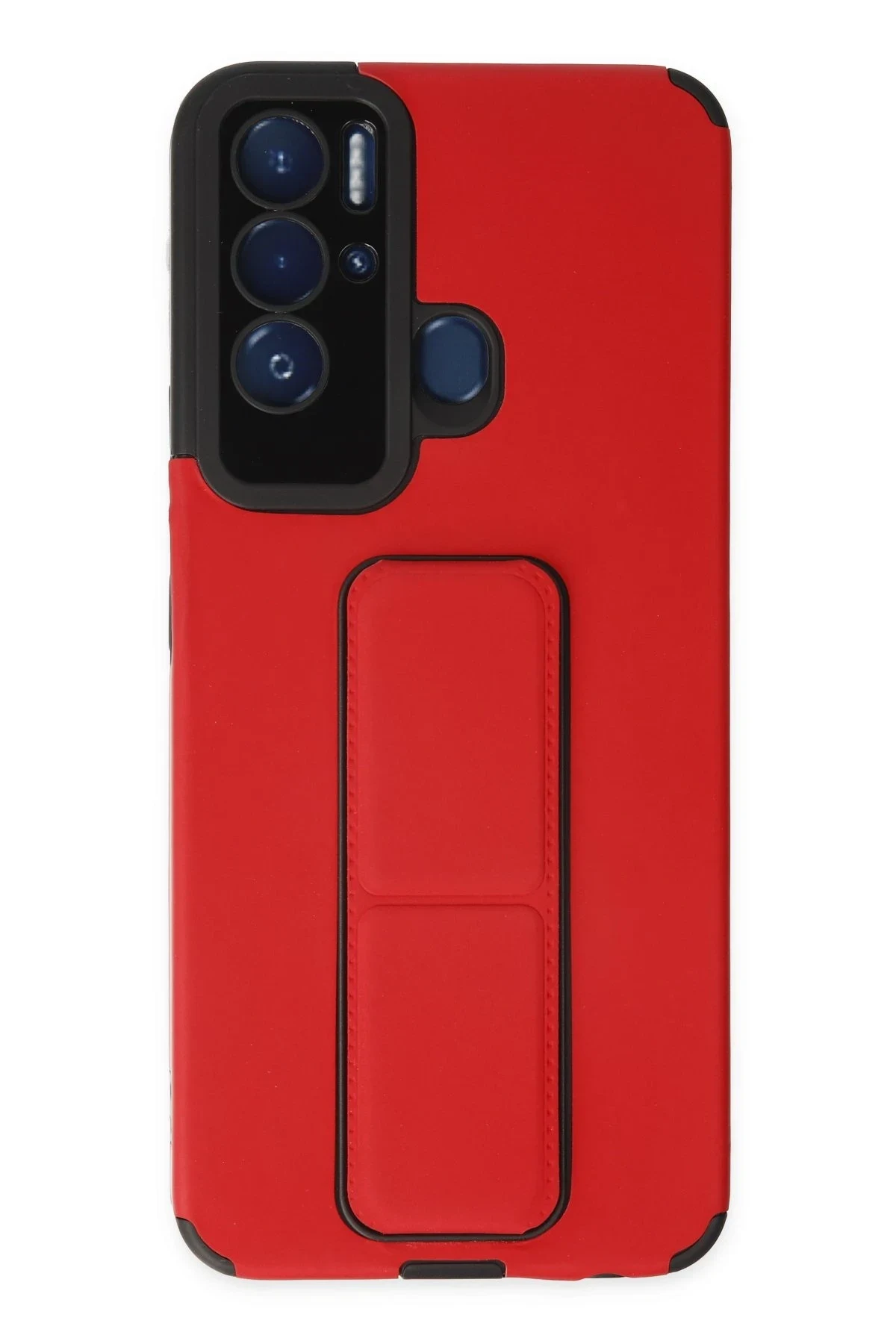 uryport Tecno Pova Neo Kılıf Mega Standlı Silikon - Kırmızı