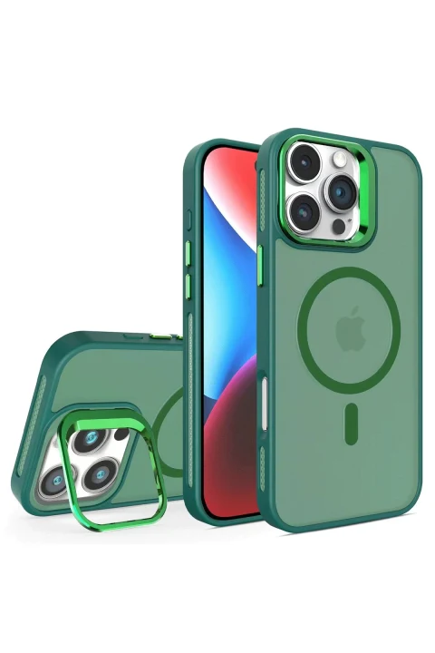 Joko Apple iPhone 16 Pro Flet Lens Magsafe Kapak - Koyu Yeşil