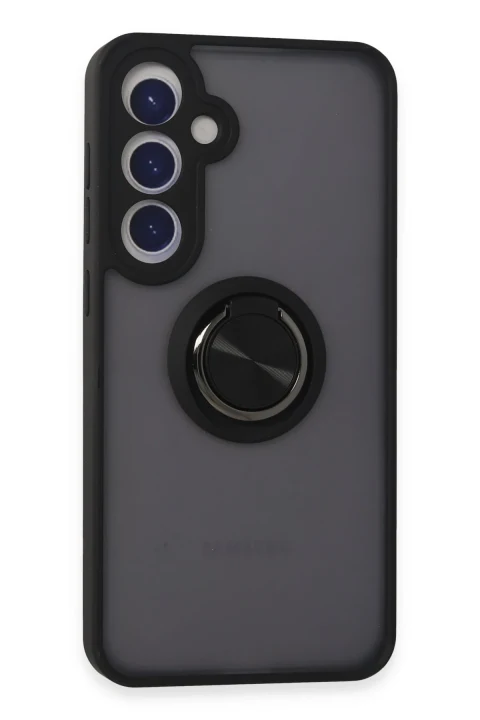 uryport Samsung Galaxy S24 Plus Kılıf Montreal Yüzüklü Silikon Kapak - Siyah