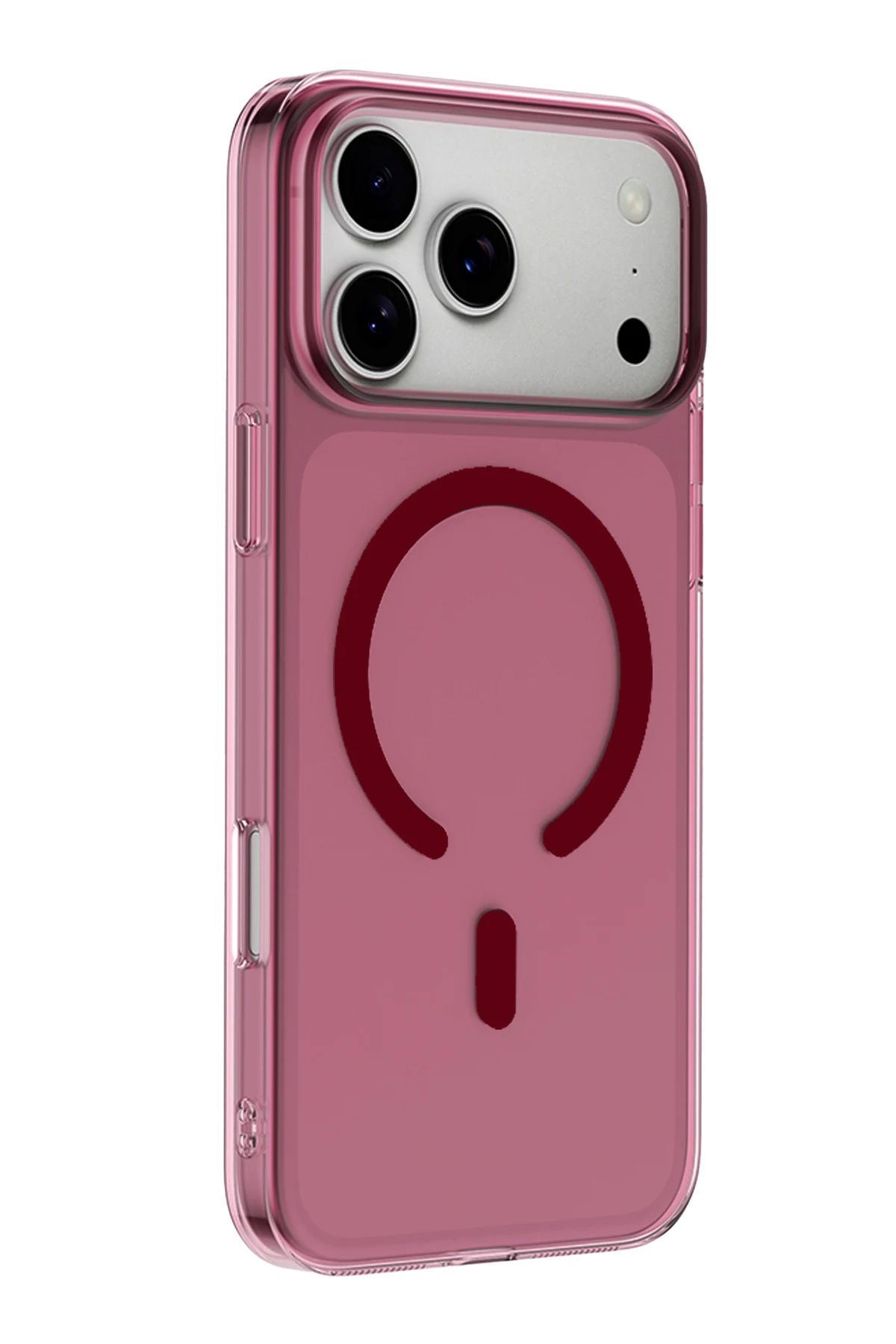 uryport Apple iPhone 18 Pro Combo Sert Şeffaf Magsafe Kapak - Bordo