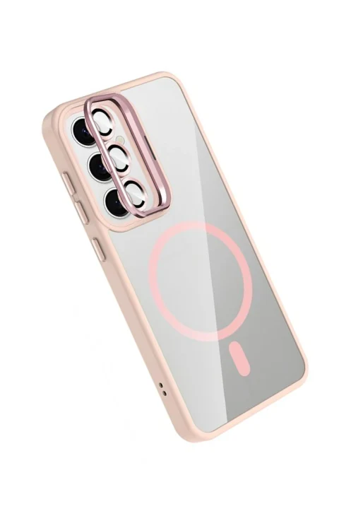 Joko Samsung Galaxy S25 FE Remim Lensli Magsafe Standlı Kapak - Pembe