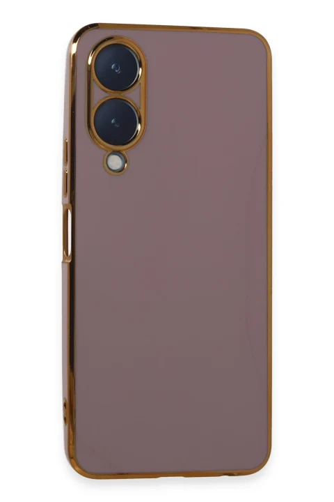 uryport Vivo Y17S Kılıf Volet Silikon - Mor