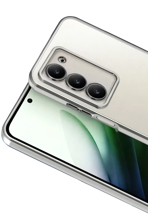 uryport Xiaomi Redmi 15 4G Razer Lensli Silikon - Gümüş