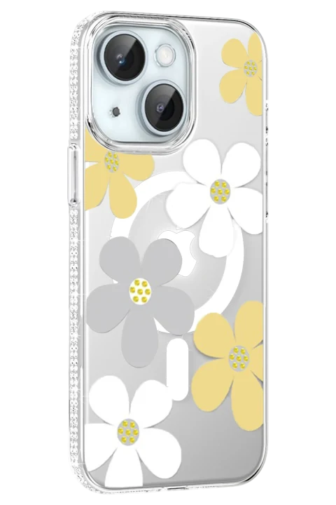 Joko Apple iPhone 15 Floral Magsafe Kapak - Sarı