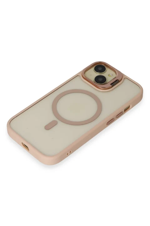 Joko Apple iPhone 14 Kılıf Roblox Lens Magsafe Standlı Kapak - Pudra