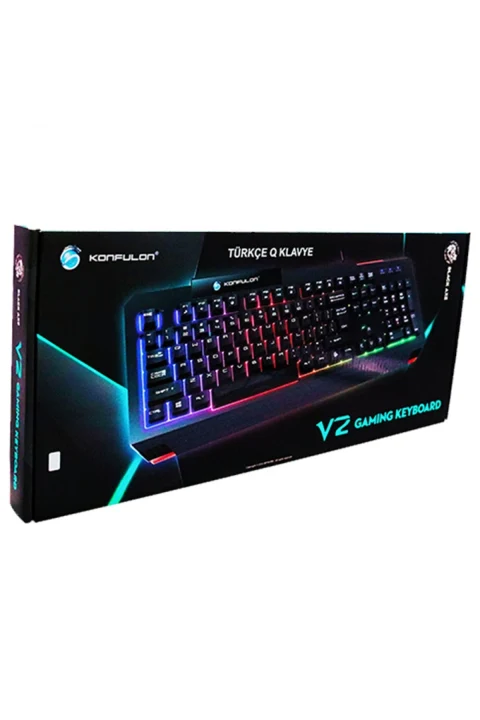 Konfulon V2 RGB Işıklı Türkçe Q Kablolu Gaming Klavye