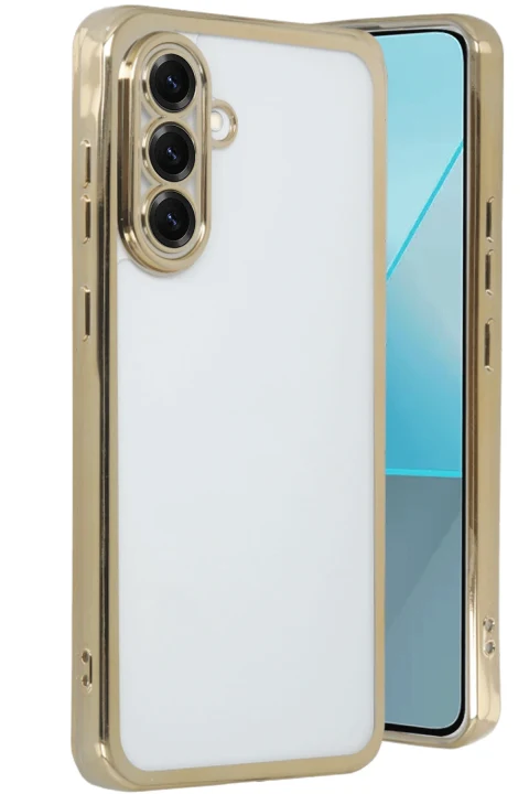 uryport Samsung Galaxy A56 Kılıf Razer Lensli Silikon - Gold