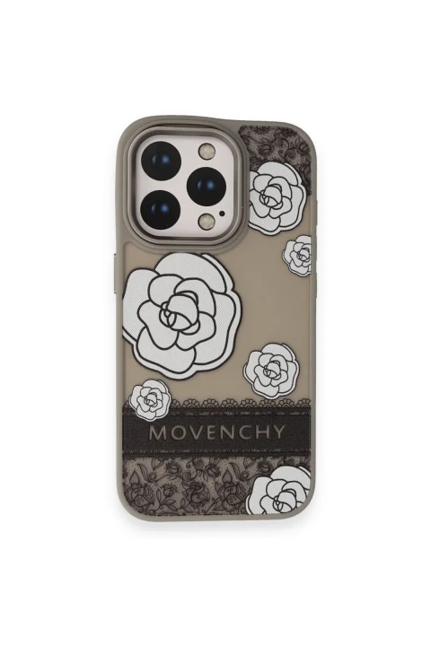 Movenchy Apple iPhone 14 Pro Max Terra Desenli Kapak - Gri - 3